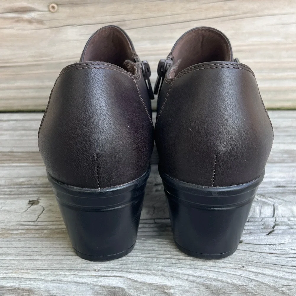 Clarks Collection Emslie‎ Warren Dark Brown Leather Heeled Loafers Womens 9 W